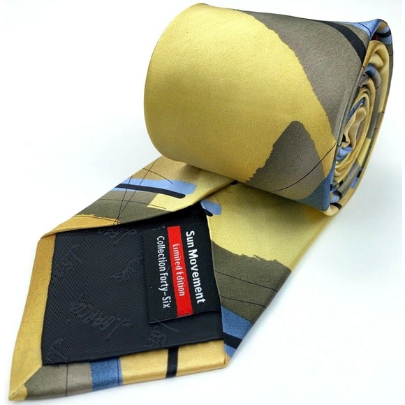 Jerry J Garcia Tie "Sun Movement" Collection #46 Limited Edition Gold Necktie - Picture 5 of 12